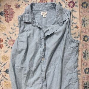 J.Crew Sky Blue Linen Shirt